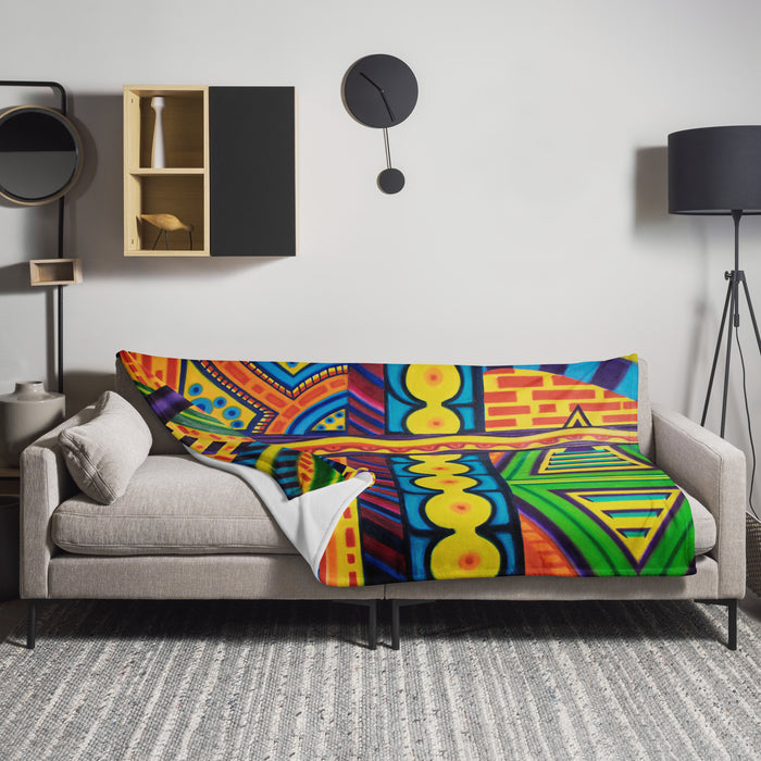 Techno-Hallucination Throw Blanket