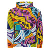 original art hoodie with multicolored all over psychedelic art in a geometric style