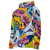 original art hoodie with multicolored all over psychedelic art in a geometric style
