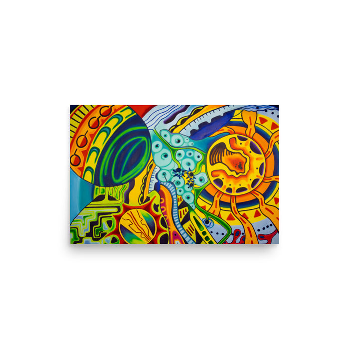 multicolored abstract graffiti inspired oil painting