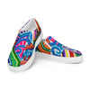 slip on canvas shoes with multicolored psychedelic art