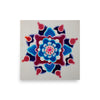 a watercolor painting mandala made of nested, radiating circles in magentas and blues