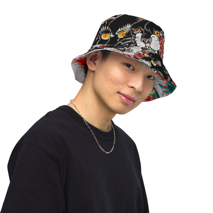 all over print bucket hat with black Panthers