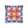 square throw pillow with a colorful floral abstract design