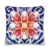 square throw pillow with a colorful floral abstract design