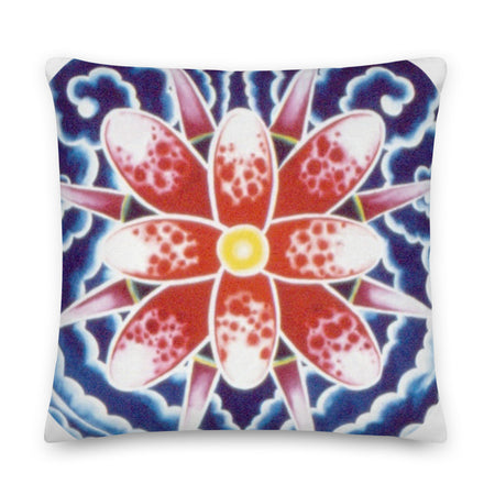 square throw pillow with a colorful floral abstract design