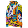hoodie with multicolored all over psychedelic art print