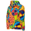 original multi colored psychedelic all over print hoodie in a painterly style