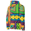 original multi colored psychedelic all over print hoodie in a painterly style