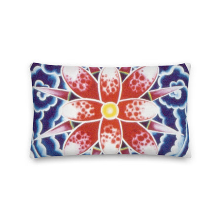 rectangular throw pillow with a colorful floral abstract design