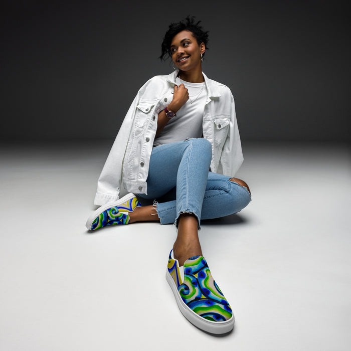 Women’s Aqua Watercolor Canvas Shoes