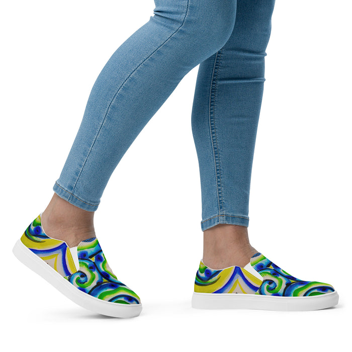 Women’s Aqua Watercolor Canvas Shoes